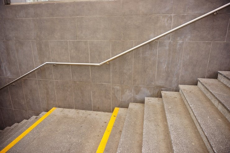 Non-slip PVC for stairs in public spaces